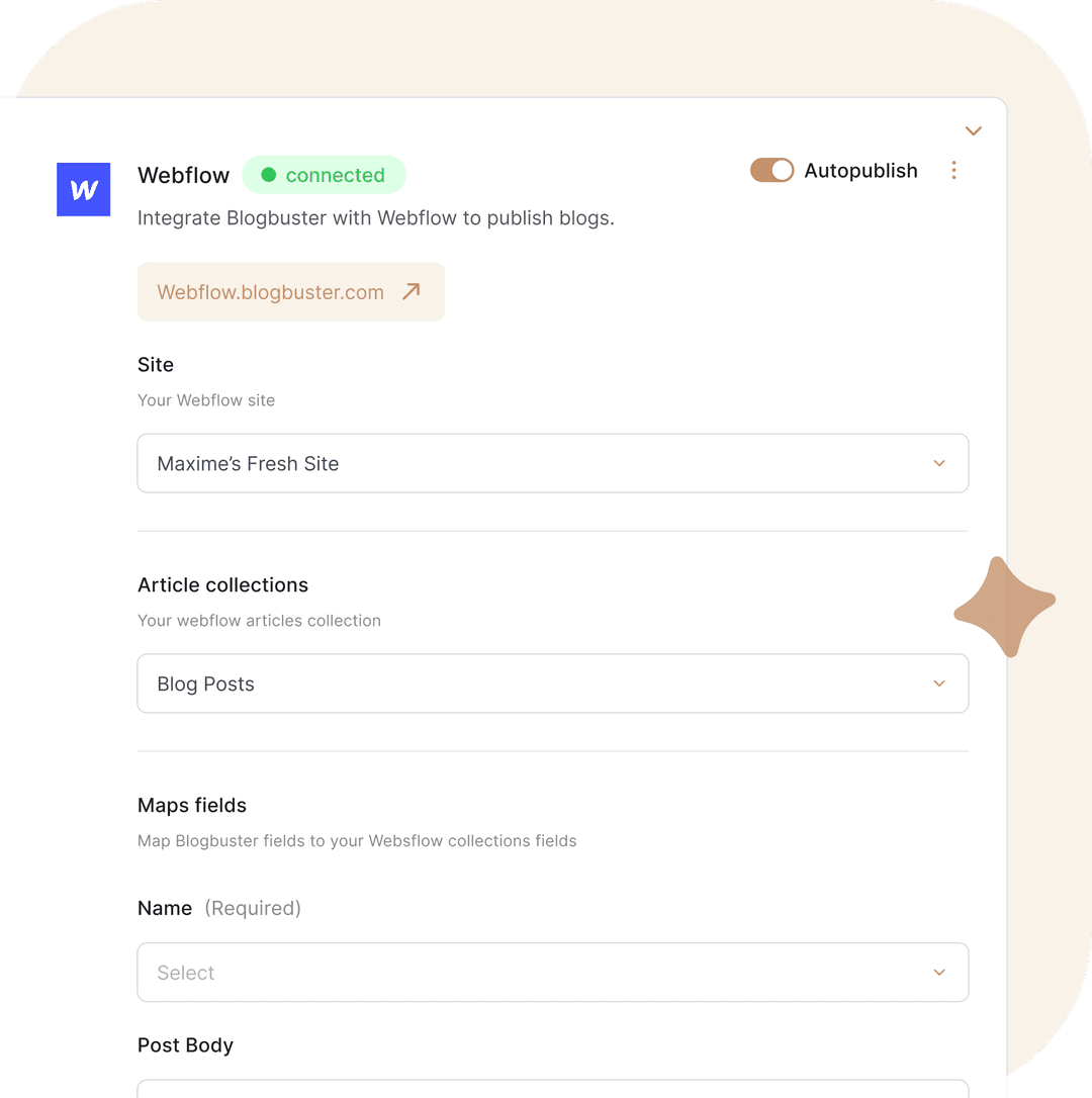 Sync with Webflow