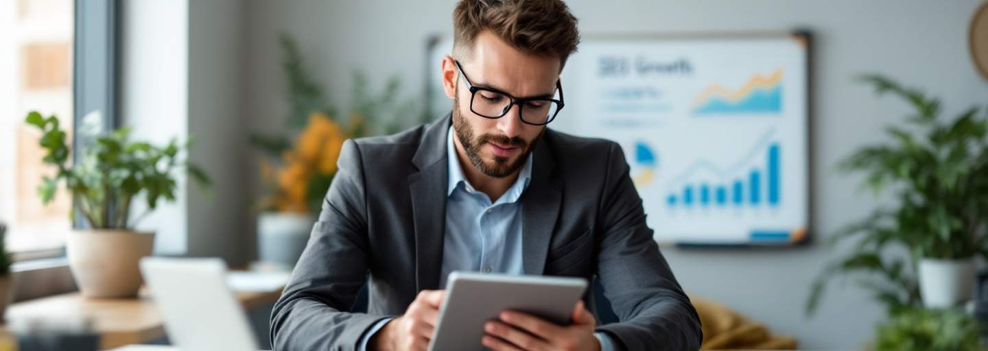 US marketer reviewing blog post