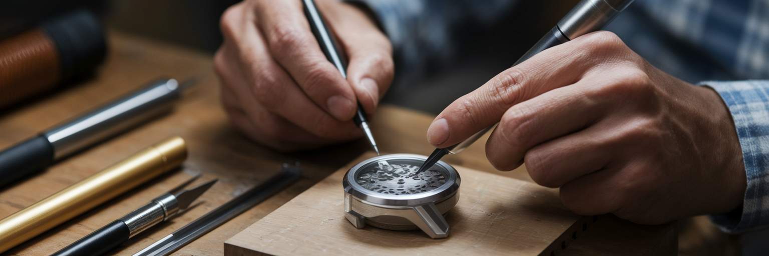 Artisan using modern tool craft