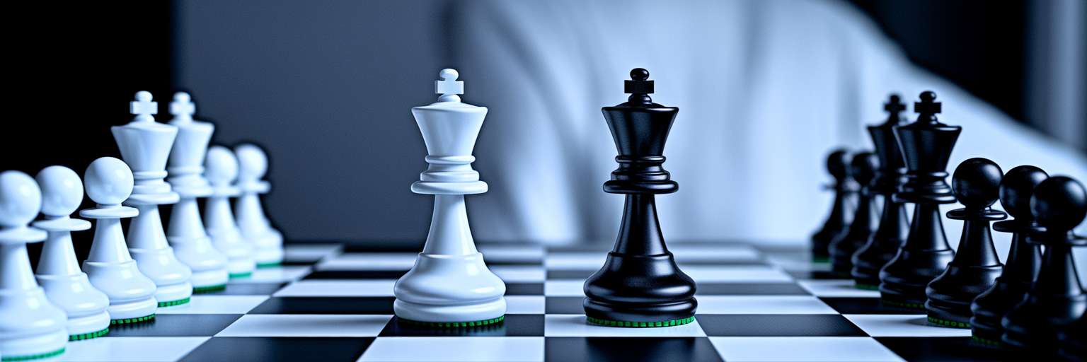 Chess pieces representing competitor content analysis