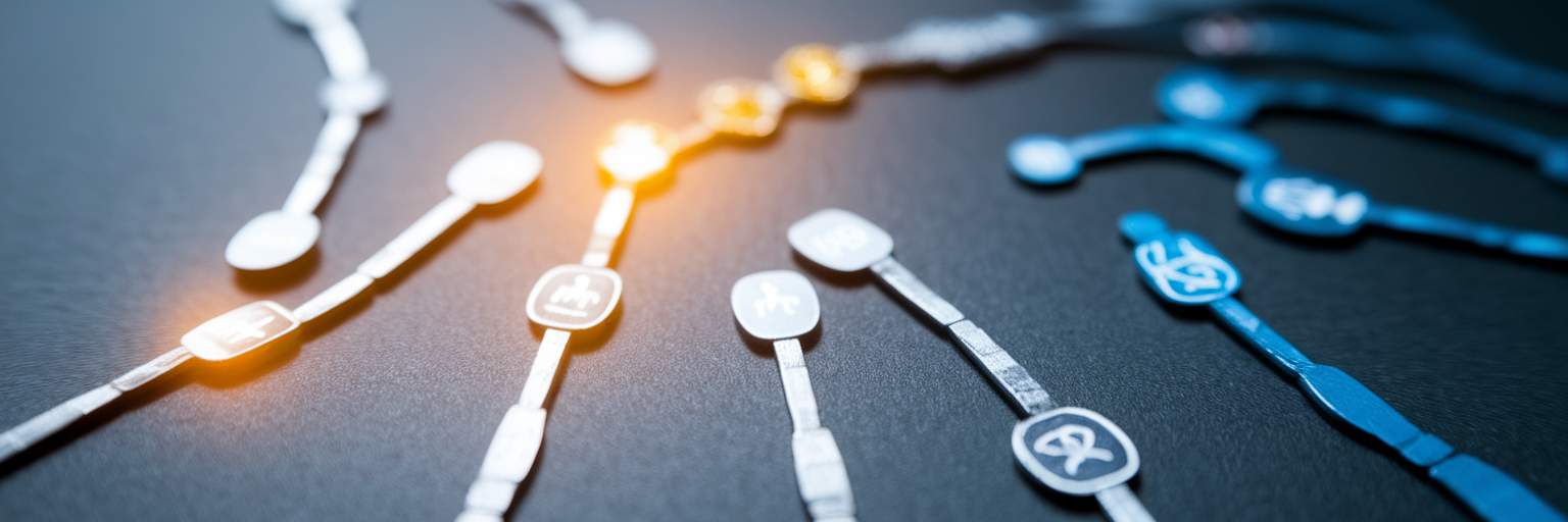 Diverging paths representing search journeys