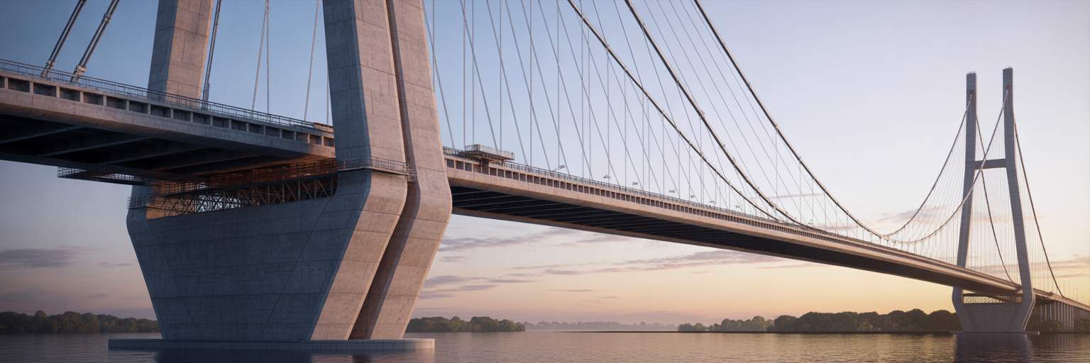 Foundation of a large suspension bridge.