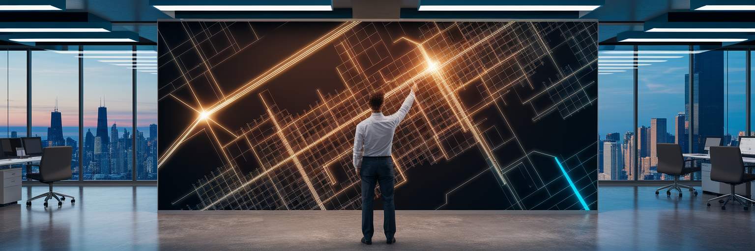 Founder observing website traffic map.