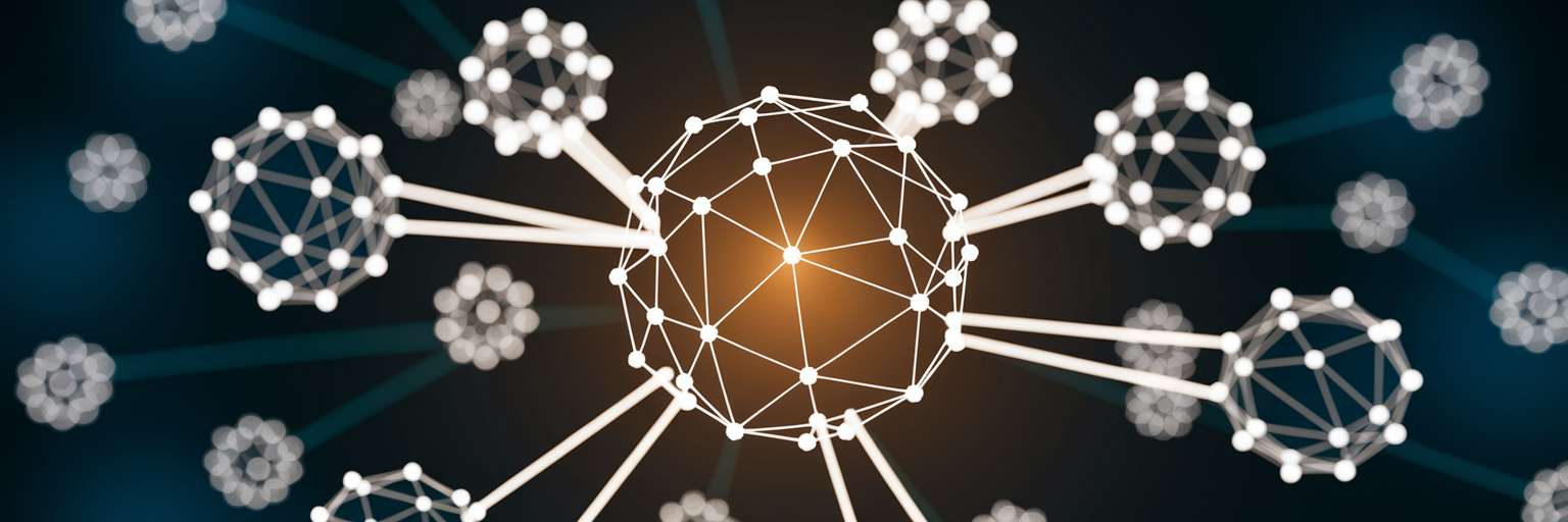 Glowing orb connected luminous strands