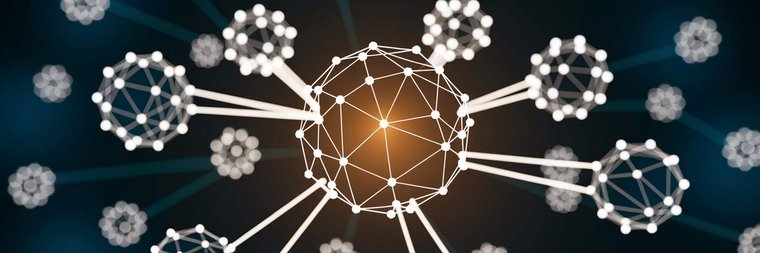 Glowing orb connected luminous strands