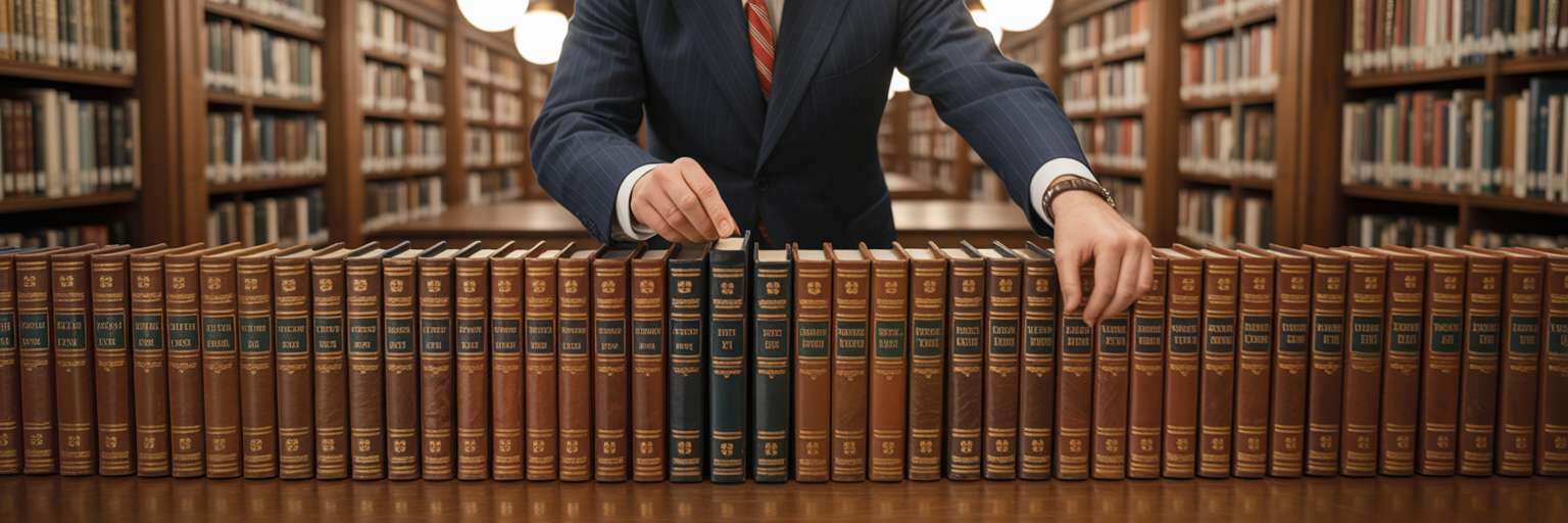 Librarian organizing books symbolizing structured data.