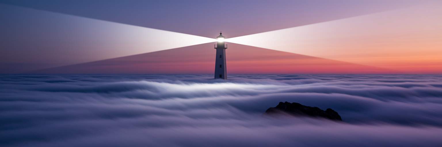 Lighthouse beam symbolizing thought leadership