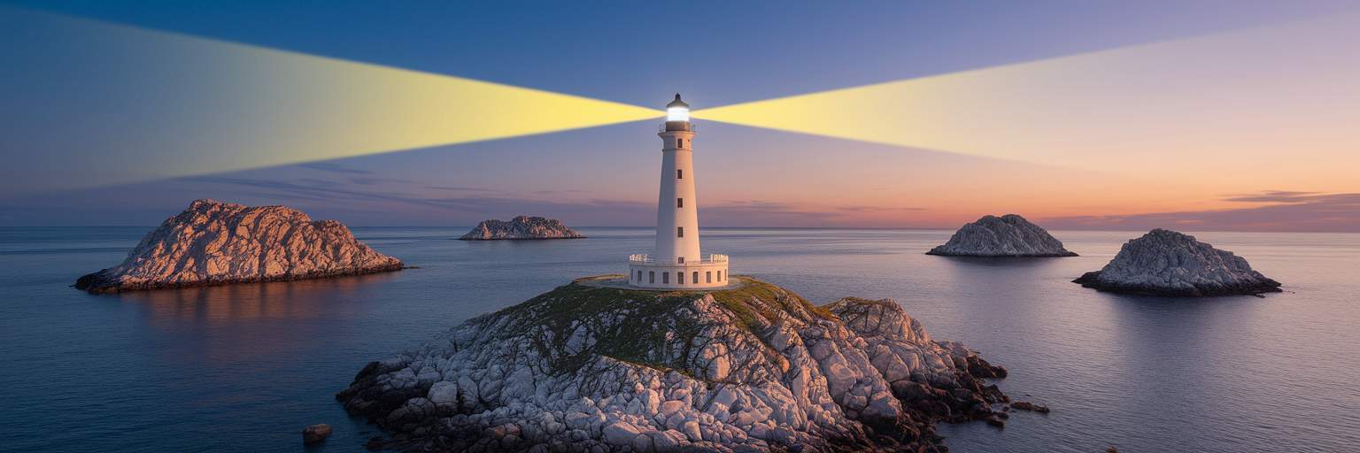 Lighthouse symbolizing pillar page connections