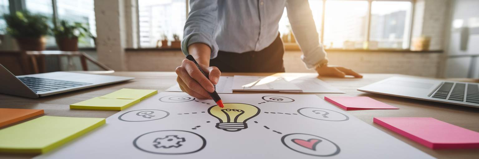 Person mind-mapping a content strategy.