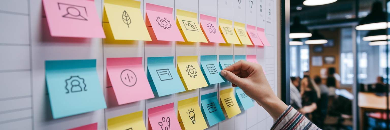 Team planning a content calendar.